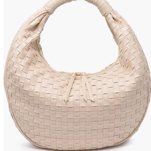 Moda Luxe Cream Woven Shoulder Bag